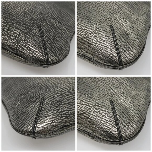 SAINT LAURENT Metropolis Shoulder Bag Leather Silver - Picture 16 of 16